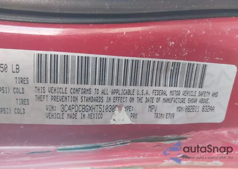 2017 Dodge Journey Sxt из США, поврежденный, VIN 3C4PDCBGXHT510305